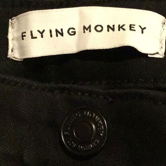 Flying Monkey LANI Black High Rise Clean Cut Fray Hem Crop Jeans NEW - Picture 13 of 16